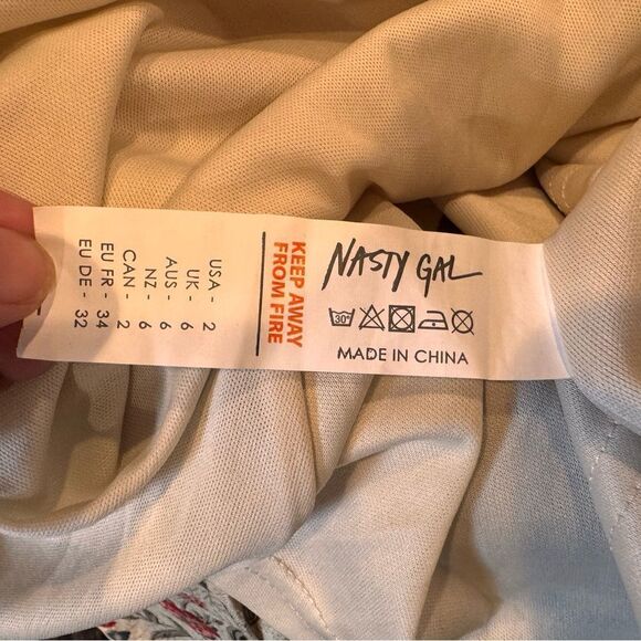 NWT Nasty Gal‎ Floral V Neck Playing for Flower hi Low Midi Dress Size 2 - Picture 5 of 15